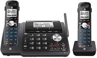 AT&T TL88102BK DECT 6.0 2-Line Expandable Cordless Phone with Answering System and Dual Caller ID/Call Waiting, 1 Handset, Black