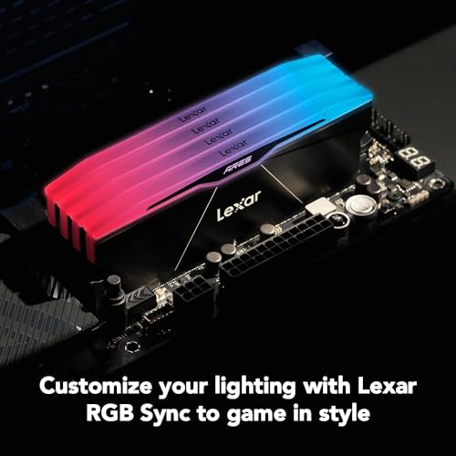 Image of Lexar 48GB (2x24GB) ARES RGB DDR5 RAM 8000MT /s CL40 1.35V Desktop Memory - Intel XMP 3.0 Compatible, Black (LD5U24G80C40BR-RGD)