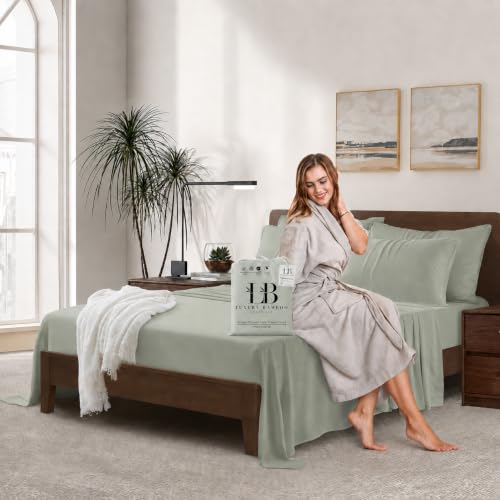 Image of |Split King Size Sheet Set | Organically Grown | Ultra Soft & Cooling |100% Viscose | 17 inch Deep Pocket [Willow]