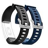 Watch Bands Compatible with ID115 Plus HR Fitness Tracker, Replacement Veryfit pro Activity Watch Straps Set for Men Women, Multicolor Wristbands for ID115Plus HR Smart Bracelet ONLY (Black Blue)