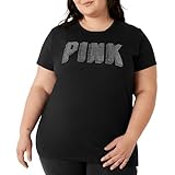 Victoria's Secret Women's Short Sleeve T-Shirt, Women T Shirt, Logo Bling, XL