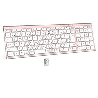 iClever キーボード ワイヤレスキーボード 無線 キーボード ワイヤレス USB充電式 JIS基準 日本語配列 薄型 キーボード テンキー付き コンパクトキーボード 静音 2.4G(レシーバー付属) フルキーボード パンタグラフ アルミ合金製 長時間稼働 テレワークリモート 在宅勤務 パソコン PC用 Windows対応 日本語説明書 ローズピンク GKJ22P