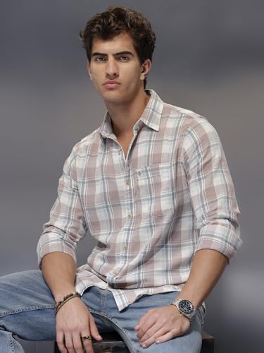 WROGN Men's Pure Cotton Slim Fit Checkered Shirt - Image 2