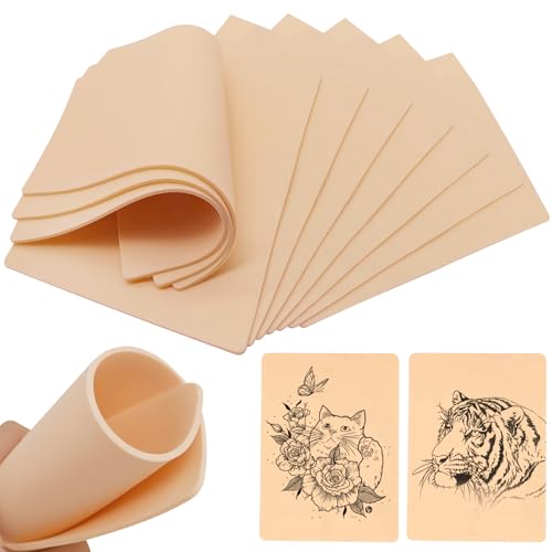 Faux tatouages pour pratique des sourcils : peau synthétique silicone double face 19,7 x 15 cm