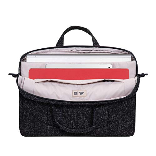 Image of RIVACASE Anvik Laptop Bag 15.6 Inches Waterproof Compact Shoulder Bag for Notebooks Ultra Light Computer Bag for Women /Men /School /Travel /Business, Compatible with Laptop Macbook Pro 15.6 inch, Black