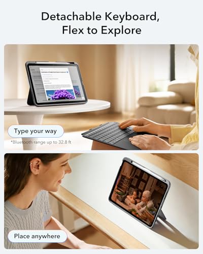 Image of ESR for iPad (A16) 11th /10th Gen Case with Keyboard, Ultra-Light (Pack of 2)