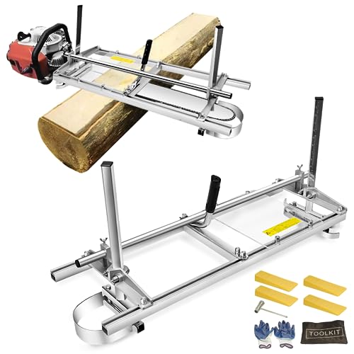 Nejoney 36-inch Portable Chainsaw Mill, Aluminum Steel Planking Milling Bar for Builders and Woodworkers (14'-36')