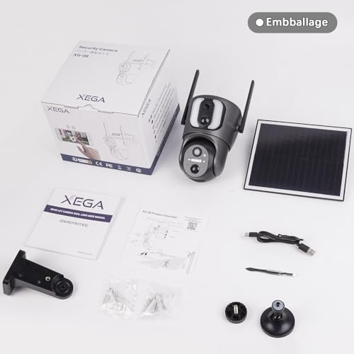 Xega 4G Camara Solar Exterior con Sim【Doble Lente】 14400mAh LTE Cámara Vigilancia Inalámbrica con Batería 2K HD IP PTZ 355°/100°, Detección Humana, Visión Nocturna, Alarma de Luz y Sonido,(Sin WiFi) - imagen 7