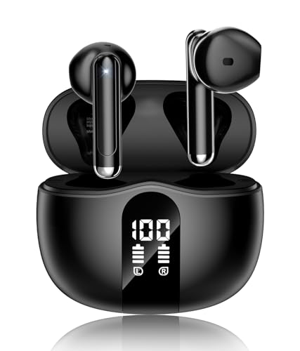 Image of XIAOWTEK Wireless Earbuds, Bluetooth 5.4 Headphones HiFi Stereo, Ear Buds with 50H Playback, LED Display Wireless Earphones Clear Calls, IP7 Waterproof