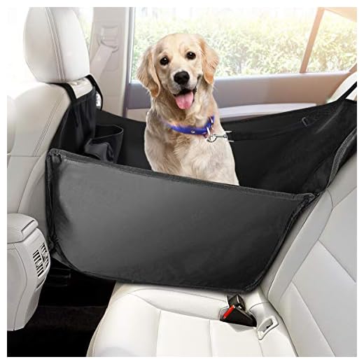 Focuspet Cubierta de Asiento de la Hamaca del Coche, 53 x 60 x 35CM Funda para Perro con Desmontable Cubierta de Protección Doble Cremallera Cubierta de Protección del Perro para Mascotas y Viajes