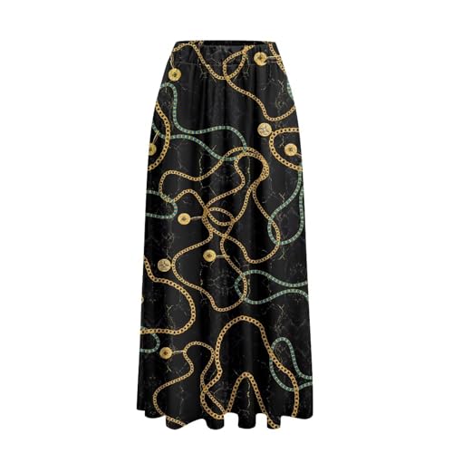 Women Flowy Long Skirts 2025 Summer Casual Maxi Dress with Pockets for Beach Travel4