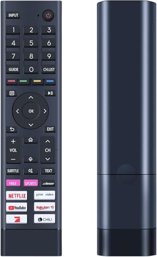 GOUYESHO ERF3I80H Sprachfernbedienung, Ersatz für Hisense QLED 4K TV 43E7HQ ERF3I80H ERF3I80H0012 ERF3I80H-0012 43A67H 43A6FG 55A6FG 58A6GG 70A6FG 75A6GG Voice Fernbedienung