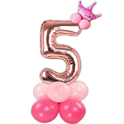 Image of Birthday Decoration Item Rosegold 32 Inches Numbers 5 | Birthday Decoration Kit For Boy Girl | Number Foil Balloon | Birthday Decoration Item For Boy Girl,1 Piece