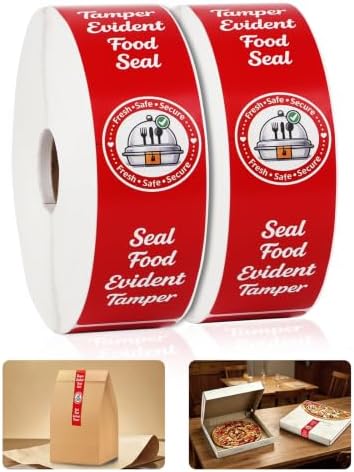 1000 Pcs 1.5 x 6 Inches Tamper Proof Stickers, Tamper Evident Foo...