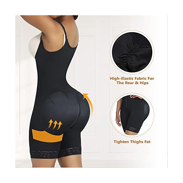 FeelinGirl-Shapewear-for-Women-Tummy-Control-Fajas-Colombianas-Body-Shaper-for-Women-Zipper-Open-Bust-Bodysuit-Waist-Trainer FeelinGirl Shapewear for Women Tummy Control Fajas Butt Lifter Open Bust Bodysuit Zipper Full Body Shaper Black L