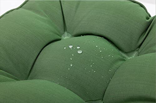 Image of QILLOWAY Outdoor Patio Cushions Set of 3, Wicker Furniture Cushions with Ties, Waterproof Loveseat & Seat Cushions for Patio Bench, Porch Chair, Outdoor Replacement Cushions, Dark Green