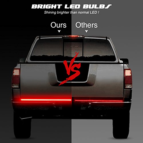 AMBOTHER 5-Function 48"/49" Truck Tailgate Side Bed Light Strip Bar 3528-72LED Waterproof IP67, Turn Signal, Parking, Brake, Reverse Lights for Trailer Pickup Jeep RV Van Dodge Ram Chevy GMC Red/White