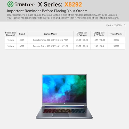 Funda rígida resistente a impactos para portátiles Acer Predator Triton 16" con EVA verde 2
