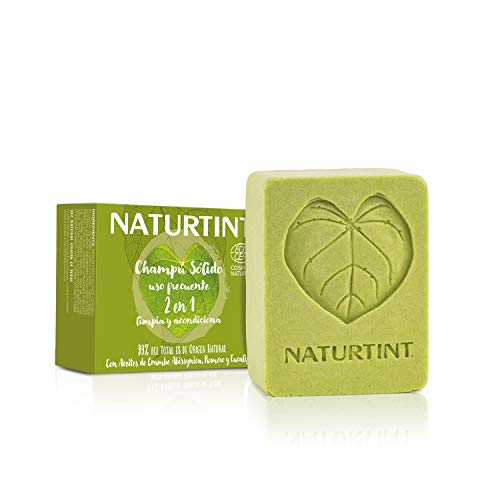 Naturtint Uso Frecuente 2 en 1, Champú Sólido + Acondicionador, Hidrata y Repara, Cabello Más Brillante y Fuerte, Rejuvenecen el Cabello, 99% Ingredientes Naturales, ECOCERT, 75ml