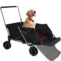 REDCAMP Hundewagen faltbar mit ausziehbarem Heck | 136 kg Tragkraft Für große Hunde| All-Terrain Räder mit Bremsen | Für Camping Garten Outdoor | Hochwertiges 600D Oxford-Gewebe