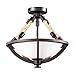 ELK Lighting Natural Rope Ceiling Semi Flush in Aged Bronze