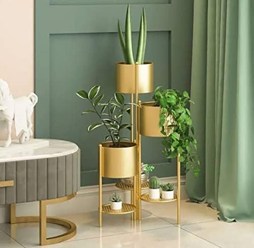 Elegant Metal Gold Plant Stand for Indoor and Outdoor Use - Perfect for Living Room, Home, Balcony, and Garden Decor - Stylish Flower Planter Pot Holder for Modern Home Interiors and Exterior Spaces (B0B7KDJ69L) Amazon Price History, Amazon Price Tracker