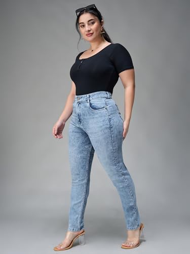 Image of Miss Chase A+ Women's Bootcut High Rise Regular Length Stretchable Denim Jeans