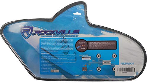 Rockville Krypton Mf3 1600W Peak/400W Rms 4 Channel Marine Amplifier Bundle Rmwk4 Marine Amplifier Install Wire Kit & Rockville Mrca25 25 Foot Marine Rca Cable (3 Items) #TOP5