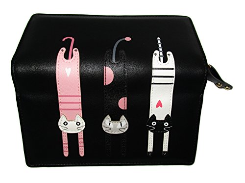 Nawoshow Donna Gatto borsa del portafoglio Bifold