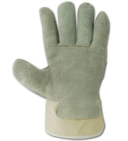 MAGID DuraMaster TB725IEWB Glove | Leather Economy Gloves with a Cow Split Leather Palm, Wing Thumb & Polyethylene Cuff - Large, Gray (12 Pairs)