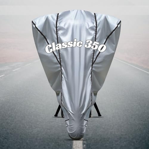 Image of Motorcycle Bike Body Cover for Outdoor Use - Heavy Fabric Water Resistant Two Wheeler Cover with UV, Dust & Rain Protection Compatible for Classic 350