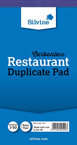 Bloc de notas para restaurante autocopiativo de 150x80 mm y 10 unidades para comandas numeradas