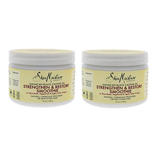 Shea Moisture Jamaican Black Castor Oil Strengthen & Restore Smoothie Cream - Pack of 2 for Unisex 12 oz Cream