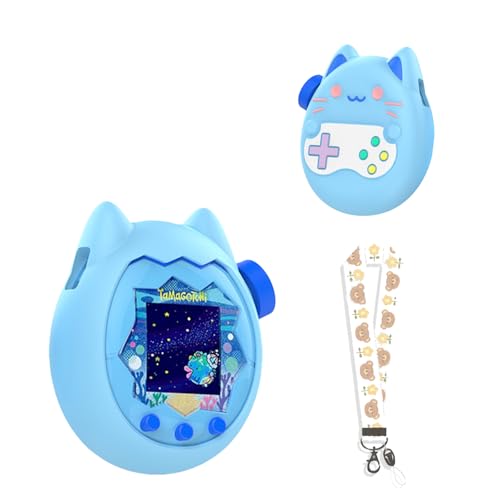 Tamagotchi Paradise(たまごっちパラダイス) 用 ケース カバー 柔らかい シリコン製 保護ケース かわいい 子供向き 指紋防止 防水 保護 耐衝撃 ギス防止 耐久性 ハンドストラップ付き(ブルー)