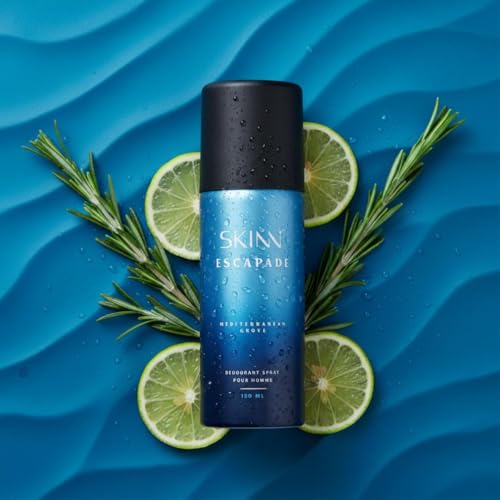 Image of Skinn By Titan | Escapade Mediterranean Grove Deo - 150 ml|Perfume For Man| Gift Set For Men | Long Lasting Smell Deoderant |Dermatologically Approved | Fresh & Spicy |Everyday Body Spray