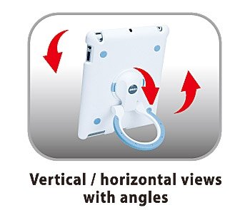 Aidata Isp202Wn Ipadstand Multi-Function Stand, White Shell With White And Blue Ring For Use With Ipad 2; Ipadstand Can Spin Smoothly With Angle Adjustments Between Vertical And Horizontal Views #TOP2