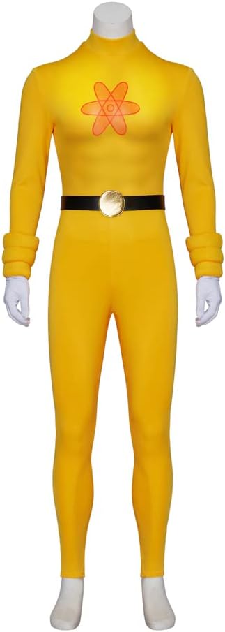 MelangCos Men's Yellow Cartoon Jumpsuit Movie Character Suit Halloween Costume