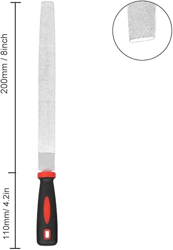 Miniatura 2 de YKLP 8inch Diamond Coated Flat File Plastic Handle Herramientas de mano para moler en vidrio, piedra, mármol, roca, hueso 120 Grit2
