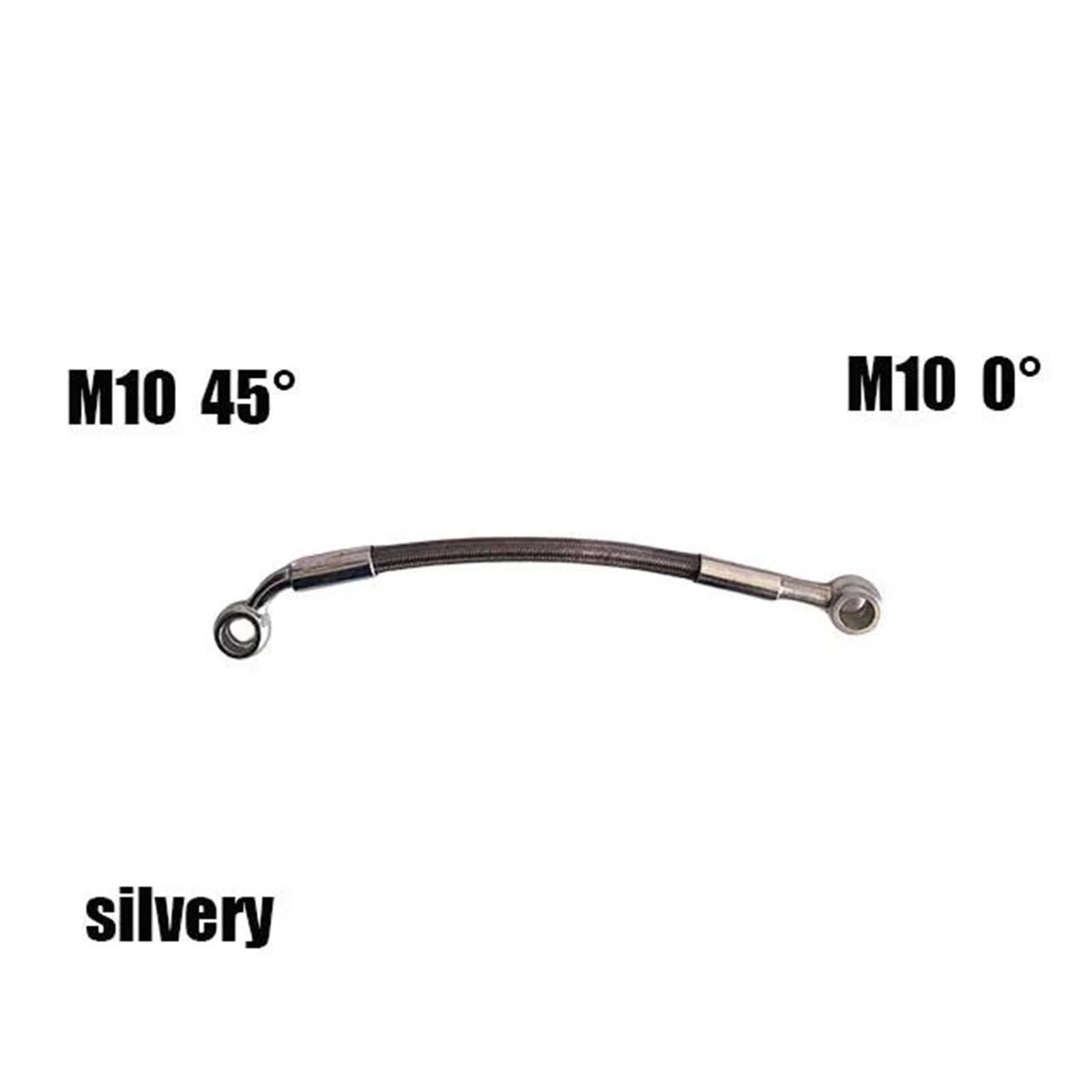 Tubo flessibile freno Accessori Per Motociclette M10 0°-45° Raccordi Per Tubi Freno Anteriore E Posteriore Rinforzati Idraulici Tubo Olio Intrecciato In Acciaio Inossidabile(180cm)