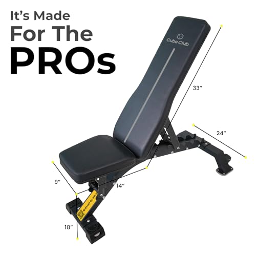Image of The Cube Club Premium Foldable Gym Bench Multipurpose Incline and Decline Exercise Strength Training Fitness Bench | 8 In 1 Adjustable Full Body Workout Weight Bench Press (Load Capacity- 400kg)