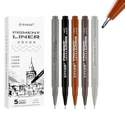 Omeblos Micro Fineliner Drawing Art Pens, Micron Pens, 5Pcs Fineliner Pens for Artist Supplies Line Professional Technical Markers Sketch Outline Manga Anime Gifts Watercolor Zentangle Adult Stuff