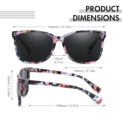 Square Polarized Sunglasses for Women - Womens Classic Style UV400 Protection Lens Sun Glasses3