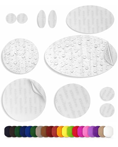 aZengear Repair Patches (30+ Colors) for Jackets, Tent, Shoe Toe, Inflatables, Clothing - Self-Adhesive, Waterproof, Tenacious, Clear, Tear-Cold-Heat-Resistant (11 Pcs, Transparent)