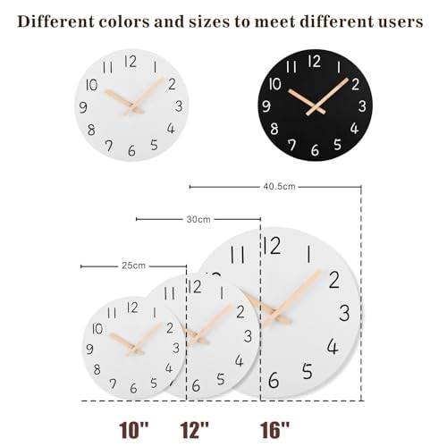 Horloge murale en bois pour bureau design rustique moderne blanc - 2