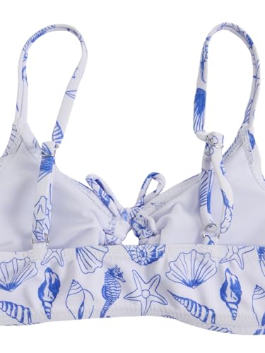 Image of COZYEASE Girls' 2 Piece Ditsy Floral Print Knot Front Ruched Triangle Bikini Swimsuit