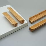 LBFEEL 10' White Oak Wood Drawer Pull Handle Rustic Dresser Knob Pulls Kitchen Cabinet Pull Hardware (1, 10' Hole Centers)