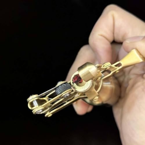 Image of Smoke King Vintage Capitol Gold Refillable Kerosene Lighter, Premium Metal Soft Flame with Adjustable Flame, Windproof Pocket Lighter for Men, Collectors & Gifting
