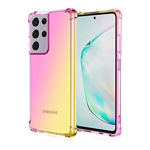 HUANGTAOLI Case Compatible with Samsung Galaxy S21 Ultra 5G, Slim Soft TPU Shockproof Anti-Scratch Phone Case Cover with Reinforced Corner Bumper Cover