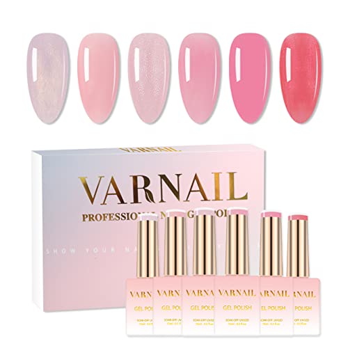 Varnail 6 Colors Pure Color Gel Polish, 2023 Spring Summer