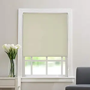 Deco Window Roller Blinds 100% Blackout (4 x 7 Feet, Silver Beige) UV & Sun Protection Customized Size Water Repellant & Glare Blockage for Home & Office Windows